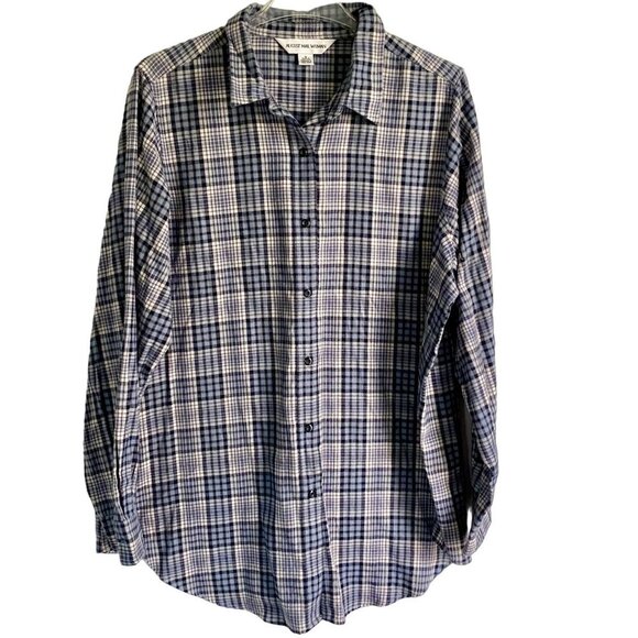 August Max Woman Plaid Long Sleeve Button Up Shirt Size 1X NEW - Picture 1 of 9